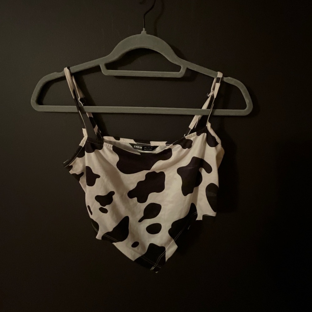 SHEIN cow print crop top